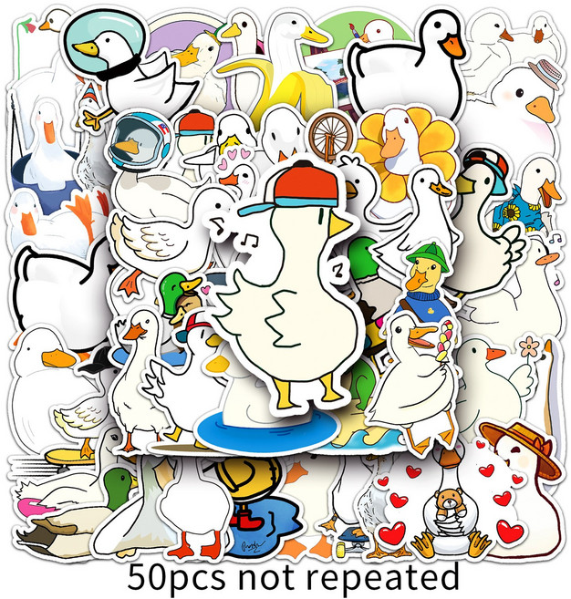 동물스티커 리무버블 도무송 캐리어 노트북 폰꾸 다꾸 인스 50매, 오리