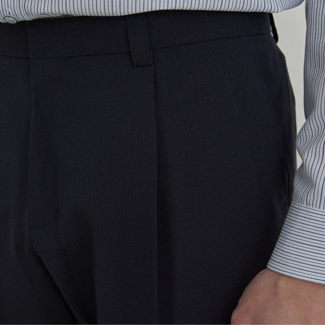 인디안 [26년 여름 최저가] 고급 폴리원단 솔리드 조직 원턱 캐주얼바지 MIXDL5M3206BC