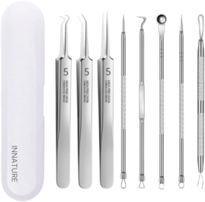 흥부부 피지핀셋 8종세트 피지제거기, 1세트, 압출기