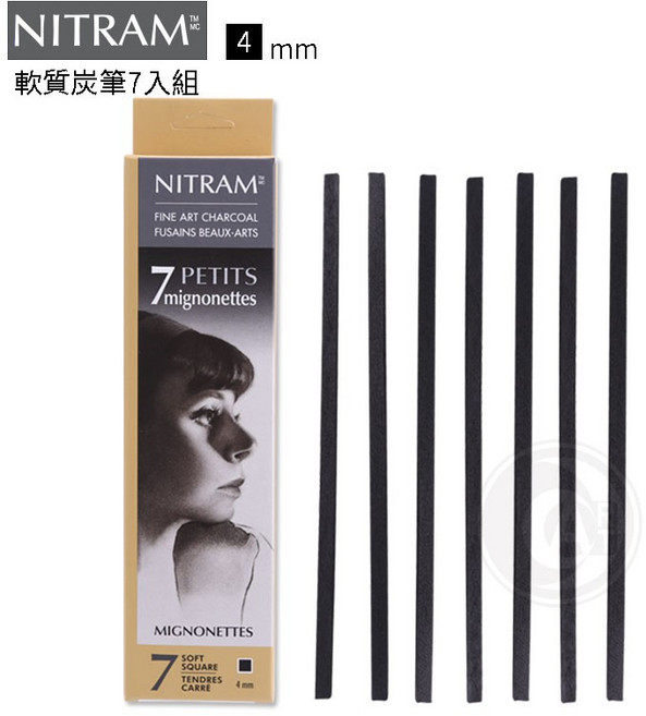 NITRAM 軟質炭筆, 1個, 4mm軟質炭筆(7支入), N/A