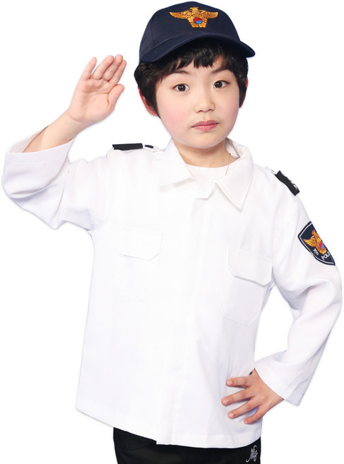 어린이 아동경찰복 상의 모자 할로윈 코스튬 역할놀이 직업체험 의상 AGCW20