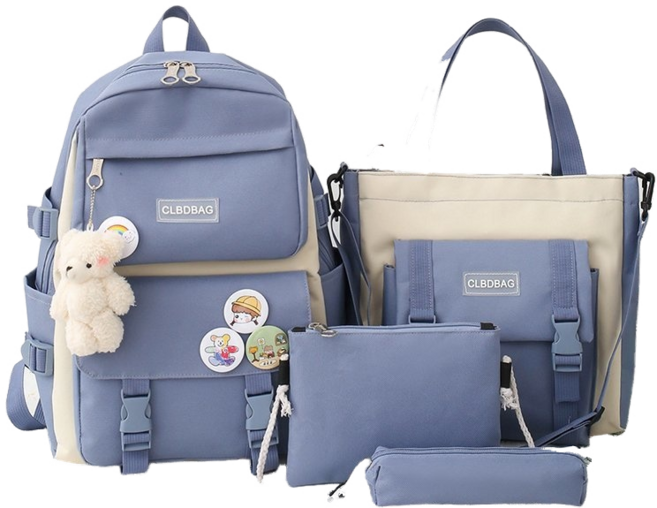 PKTOYS 패션 다용도 대용량 백팩 세트 남녀공용 중학생 대학생 학교 크로스백 학원 책가방