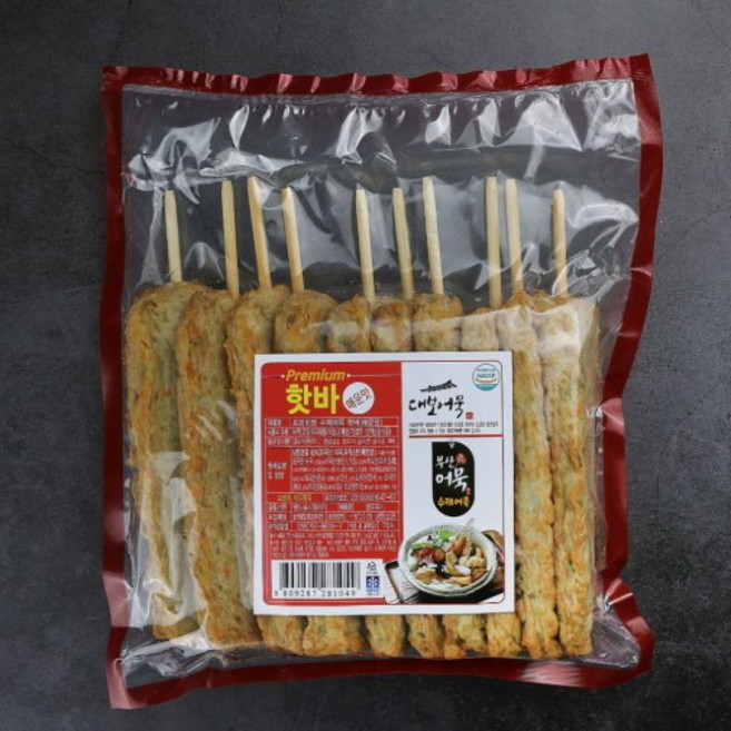 [대보어묵] 부산어묵Premium 핫바(매운맛) 수제어묵 꼬치 오뎅, 1kg, 1개