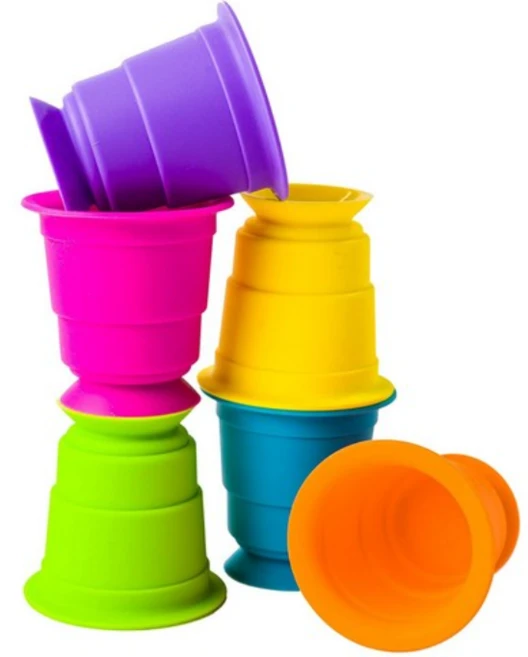 스퀴즈 실리콘 플레이컵 6p 세트, 혼합 색상, 1세트 - 쿠팡