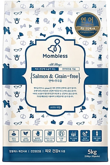 맘블레스 무곡물 그레인프리 습식사료 연어 피모관리 5kg, 피부/피모, 1개