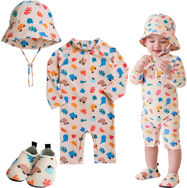 동그리 아기 유아 돌아기 남아 여아 장난감 수트 수영복 UV차단 래쉬가드