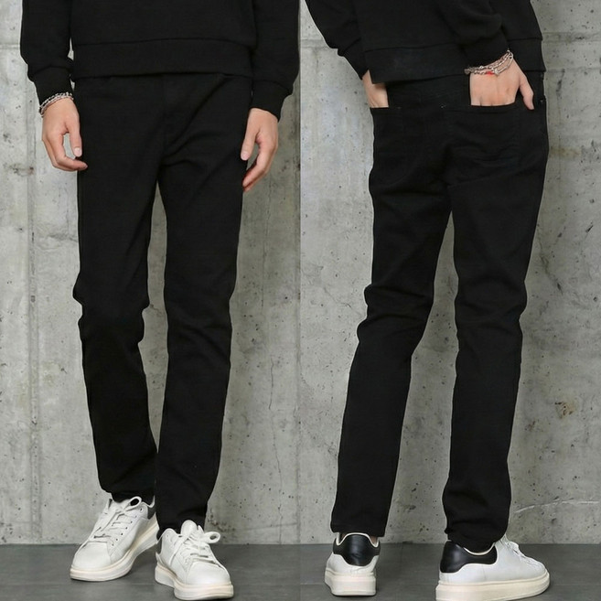 남자청바지 S~4XL 인시젼포켓 슬림스판 블랙진