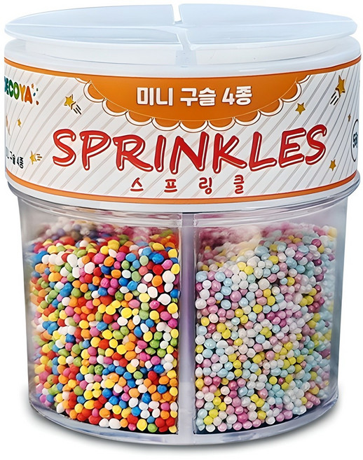 내츄럴팩토리 데코스프링클 미니구슬 4종 세트, 1세트, 56g
