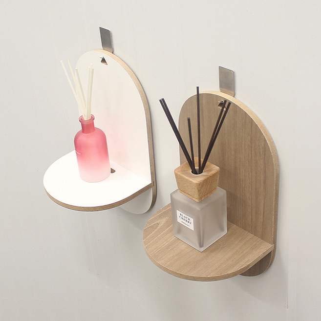 다빈 아치형 벽걸이 선반 디퓨저 거치대 원룸 공간활용 인테리어 선반 감성 카페 소품, 1단, 화이트