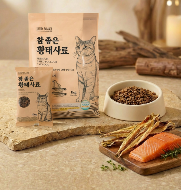 럭셔리발란스 참좋은 고양이 황태사료, 1개, 1kg, 가수분해 연어