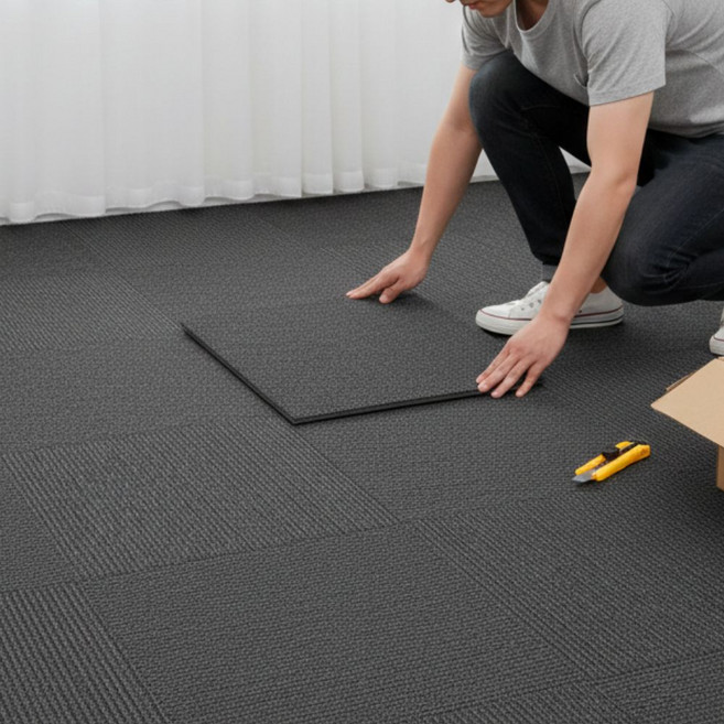 유또 미끄럼 방지 접착식 바닥 타일 카페트