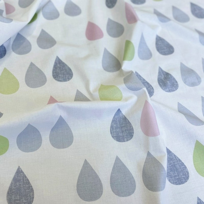 CRT 081 탐나요 면20수 물방울 무늬 원단 아동 커튼 침구 방석 쿠션 홈패션 패턴 패브릭 대폭 천, 1개, 연그린