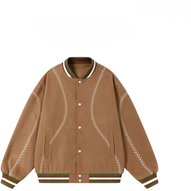 봄 가을 야구 자켓 컬러블록 스트라이프 리브칼라 자수 아우터