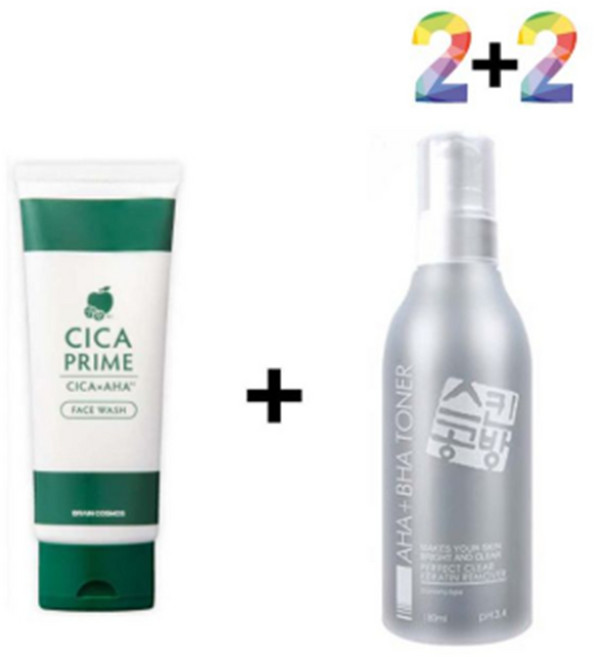 시카 쌀겨 피지 노폐물 여드름케어 탄력과윤기있는피부 클렌징폼, 시카프라임폼 2개, 아하바하토너 2개, 1개