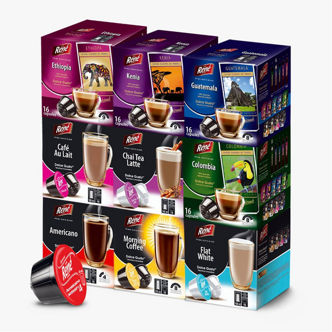 카페르네 네스카페 돌체구스토 호환 캡슐커피 16개입 9종 골라담기, 그란데 디카페인, 7g, 1개