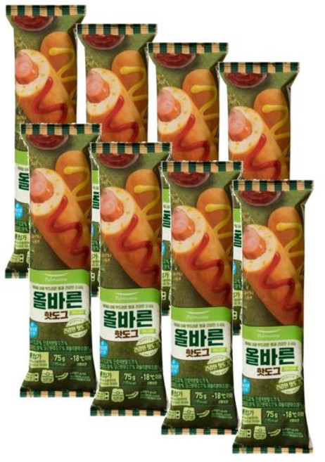 원하프올바른핫도그600G(75gx8)/풀무원, 75g, 8개