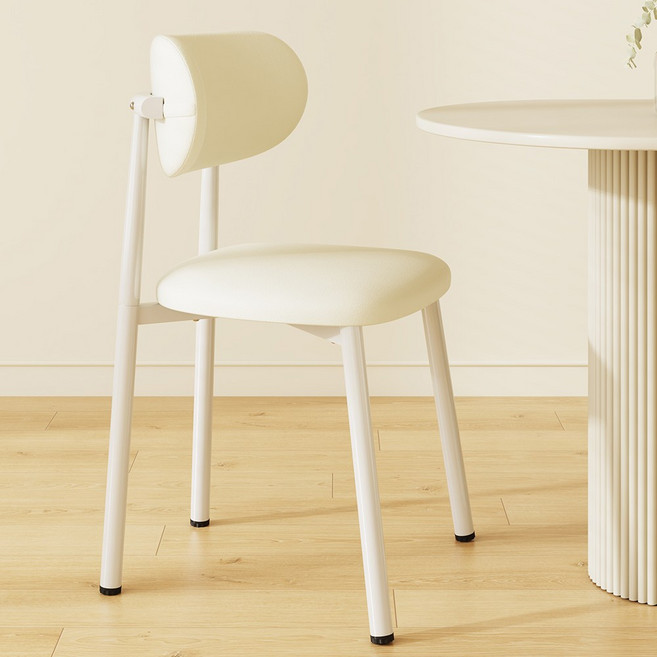 라온프리 심플 인테리어 등받이 식탁의자, 화이트, 2개