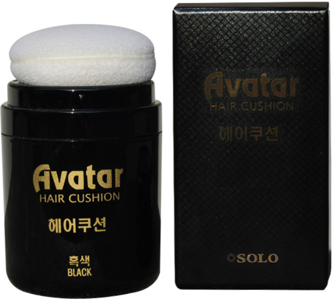아바타 헤어쿠션 25g 여자 남자 가르마 빈모커버, 흑갈색, 1개
