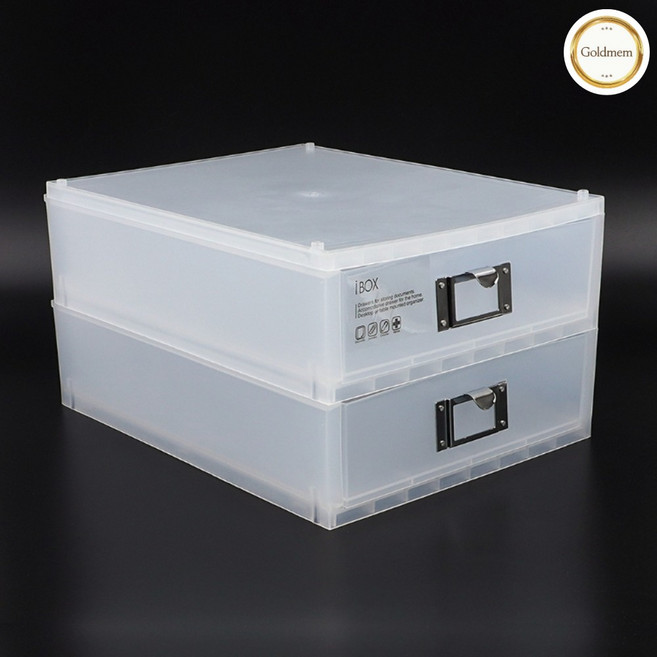 GOLDMEME 2단 대형 탁상서랍 책상위서랍장, 2개, 불투명color