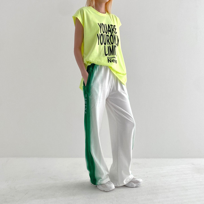 패리나제작 형광네온롱캡나시+사이드라인바지상하세트 색감이 예쁜 가성비 좋은 단체복 무대복 공연의상 줌바댄스복 줌바웨어 줌바닷컴 방송댄스복 에어로빅 케이팝 커버댄스, 형광노랑세트