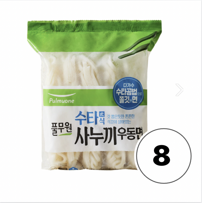 풀무원 수타식 사누끼우동면, 8개, 1.15kg