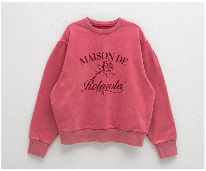 로라로라 여성용 PIGMENT ROSE 오버핏 스웻셔츠