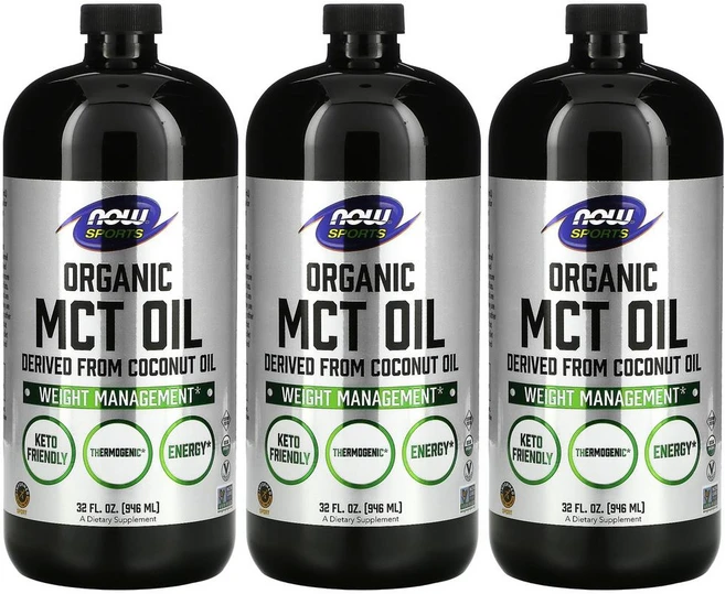 Now Foods Sports Organic MCT Oil 나우푸드 스포츠 MCT 오일 946ml 3병 카프릴산 카프릭산 함유 - 쿠팡