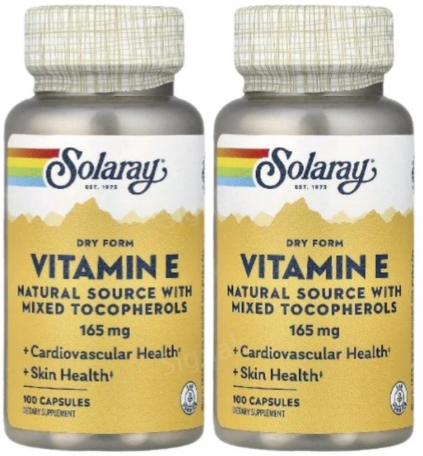 솔라레이 비타민이 비타민E 165mg 100캡슐 2개 토코페롤 VitaminE - 쿠팡