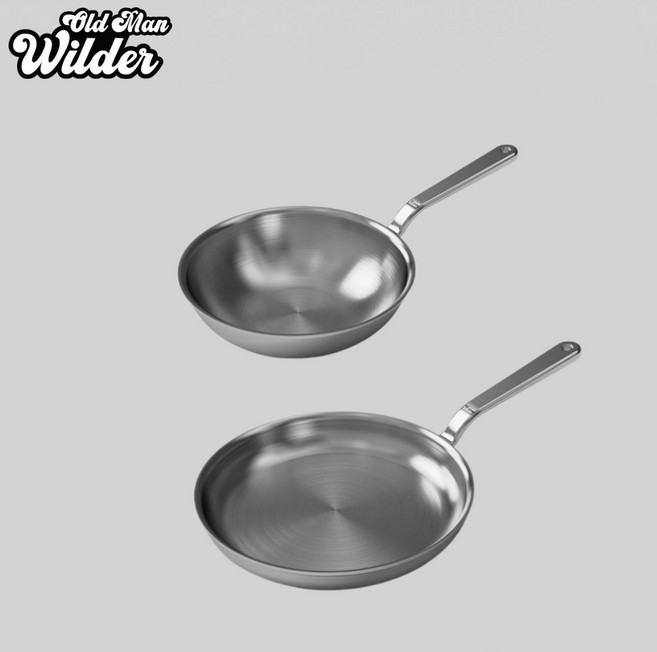 올드맨와일더 스텐팬 통5중 316 후라이팬28cm+궁중팬26cm 2종세트 오븐 인덕션 프라이팬, 1개
