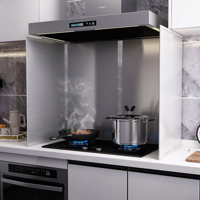 가스렌지가림막 가스레인지가드 가스레인지가림막, 2단 50x50, 1개, 실버