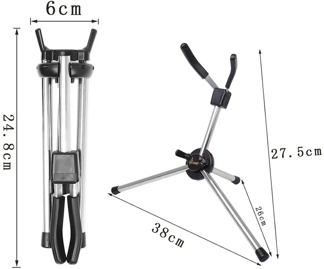 SLADE 접이식 휴대용 색소폰 스탠드 알토 테너 소프라노 삼각대 거치대 브래킷 악기 액세서리, [02] Tenor Sax Stand, 1개