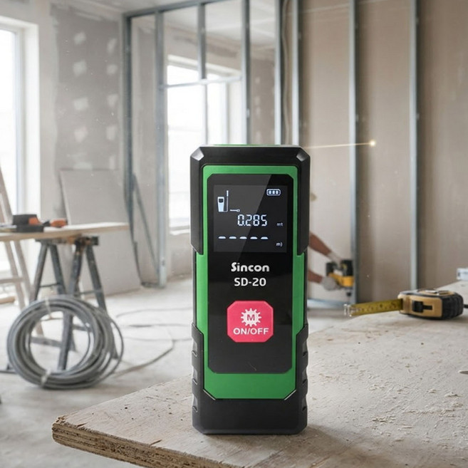 SINCON 레이저 거리측정기 정밀도3mm 최대20M측정가능 컴팩트한 사이즈 SD20, 1개