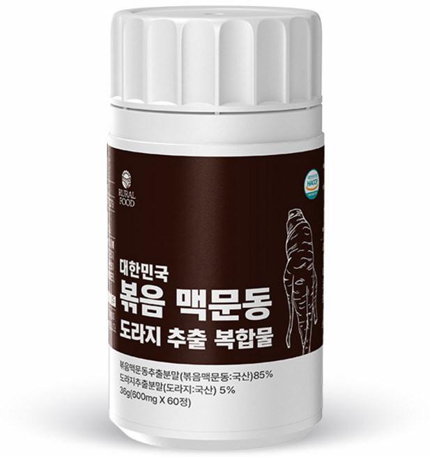 농촌푸드 대한민국 볶음 맥문동 도라지 추출물 타정, 1개, 36g