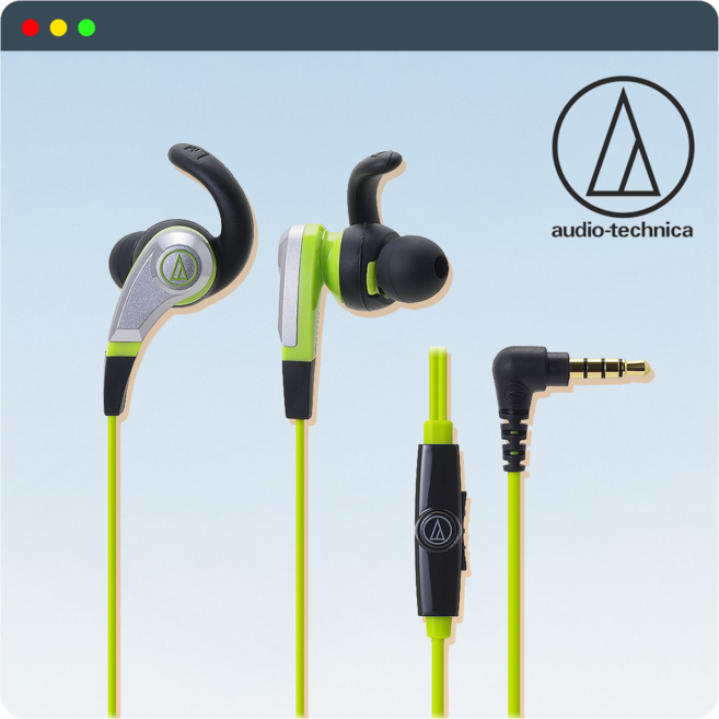 오디오테크니카 3.5mm 이어폰 4극 스마트폰 태블릿 노트북 게임용 유선 이어셋