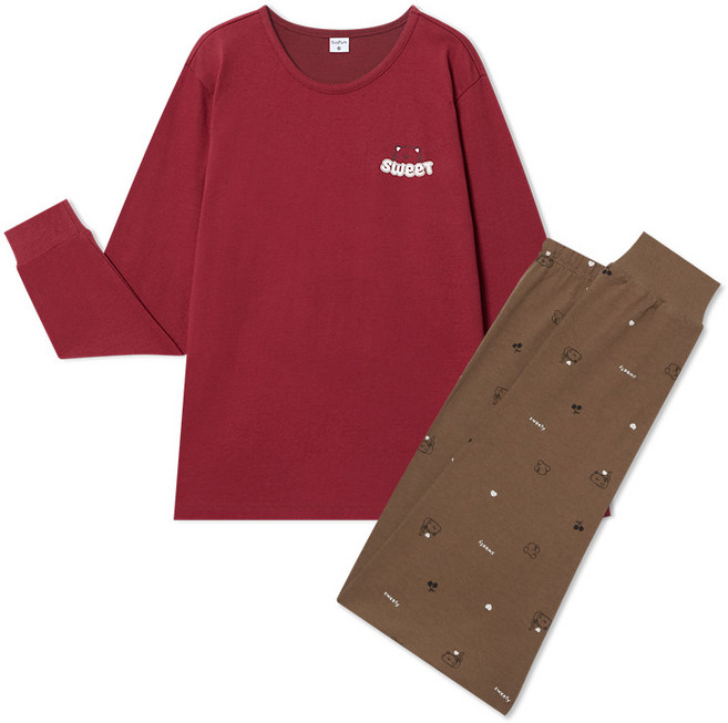 수아팜 여아 스위트캣 코튼 긴팔 내의 세트