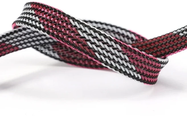 1~50M PET 편조 케이블 슬리브 직경 2/4/6/8/10/12/16/20/25mm 확장 가능한 고밀도 절연 와이어 보호 랩 외, 02 50 meters, 05 12mm, 02 Black White Pink