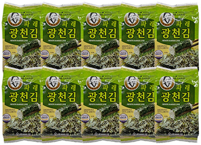 [광천어머니김 본사 발송] 파래식탁김, 15g, 10개