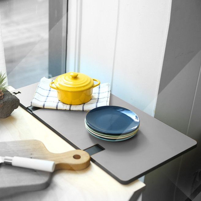 런메이크 확장형 보조테이블 책상연장선반 키보드받침대, M 사이즈 01.그레이