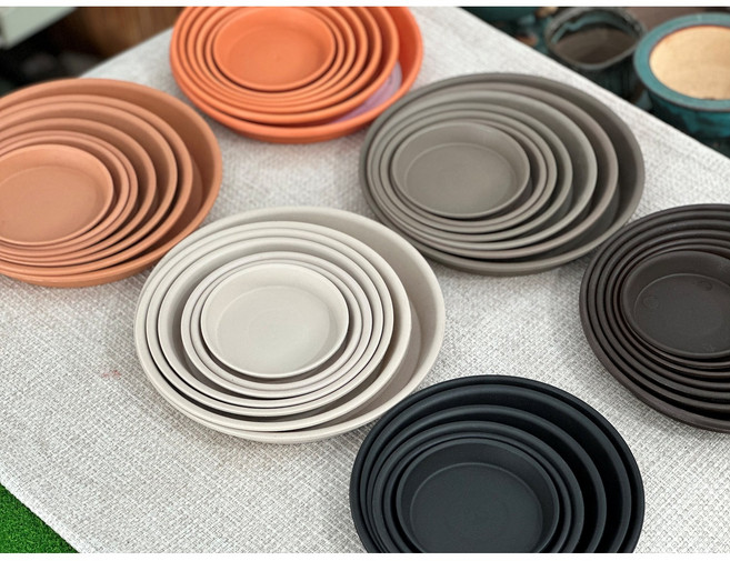 정겨운화분집 동그라미 플라스틱 화분 물받침 원형, 1개, 파스텔그레이