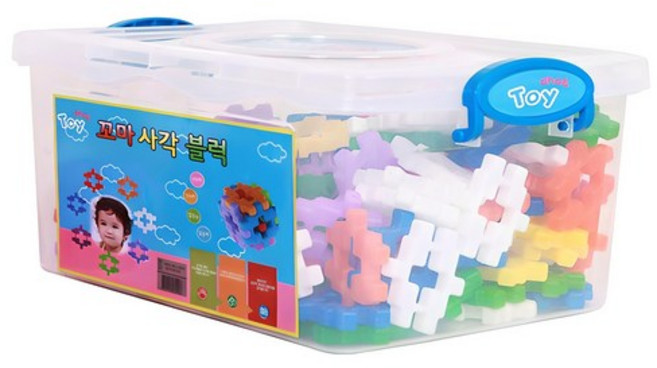 아하토이 꼬마 사각 블럭 200p, 믹스컬러, 1개