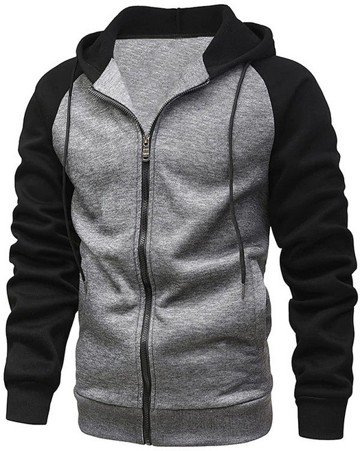 AOKADA 남성 후드 집업 배색 긴팔 맨투맨 티셔츠 기모 트레이닝복 츄리닝 상의