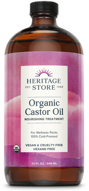 Heritage Store 캐스터 오일 대용량 피마자유 946ml, 1개