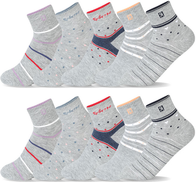 10켤레 로베르토 스포츠 논쿠션 중목 양말 여성용 국산고품질