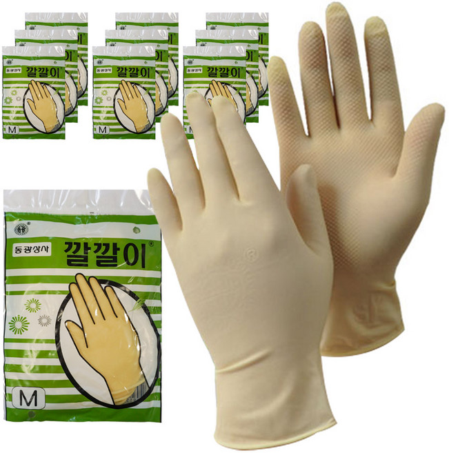 다모아MRO 동광상사 미용장갑 깔깔이, 아이보리(M), 10개