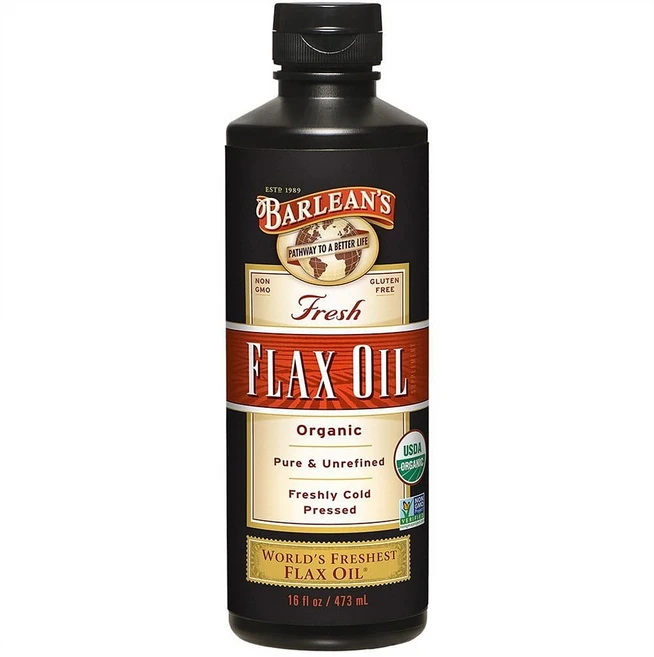 Barlean's Fresh Flax Oil 발린즈 플렉스 오일 16oz(473ml), 1개, 473ml - 쿠팡