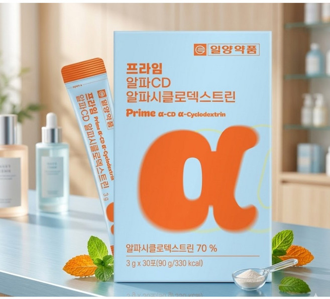 [박스당 30포] 일양약품 프라임 알파CD 알파시클로덱스트린 / 난소화성말토덱스트린, 1회분, 60세트