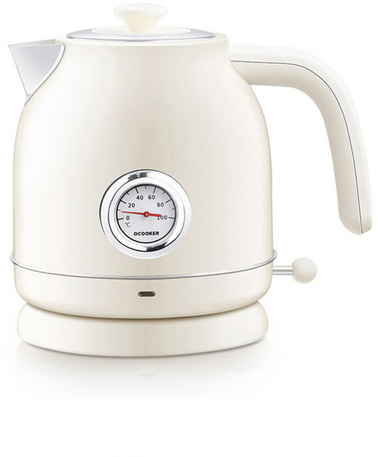 샤오미 빈티지 무선 전기 주전자 스텐 레트로 포트 1.7L 분유 차 커피 티, 샤오미 레트로 커피포트 (화이트)