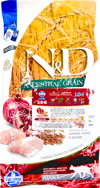 Farmina 法米納 全齡貓 低穀乾飼料, 1包, 1500g, LC1 雞肉 + 石榴