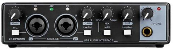 오디오인터페이스 배이비페이스 인터페이스 오디오 장비 기타 24 비트를 위한 외부 전문 사운드 카드 USB 드라이브 녹음을위한 미니, 1) Black, 없음