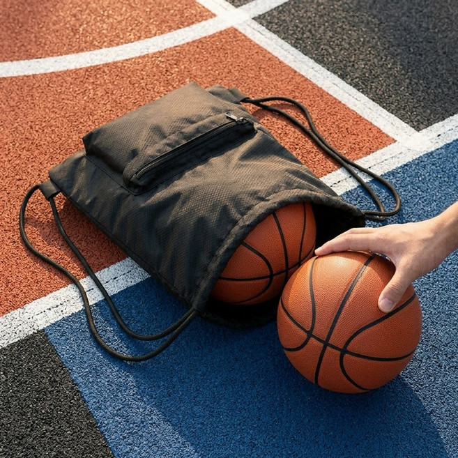 데일브 빅사이즈 스포츠 방수 헬스 필라테스 축구공2개 농구공2개 다용도 가방, 블랙, 1개